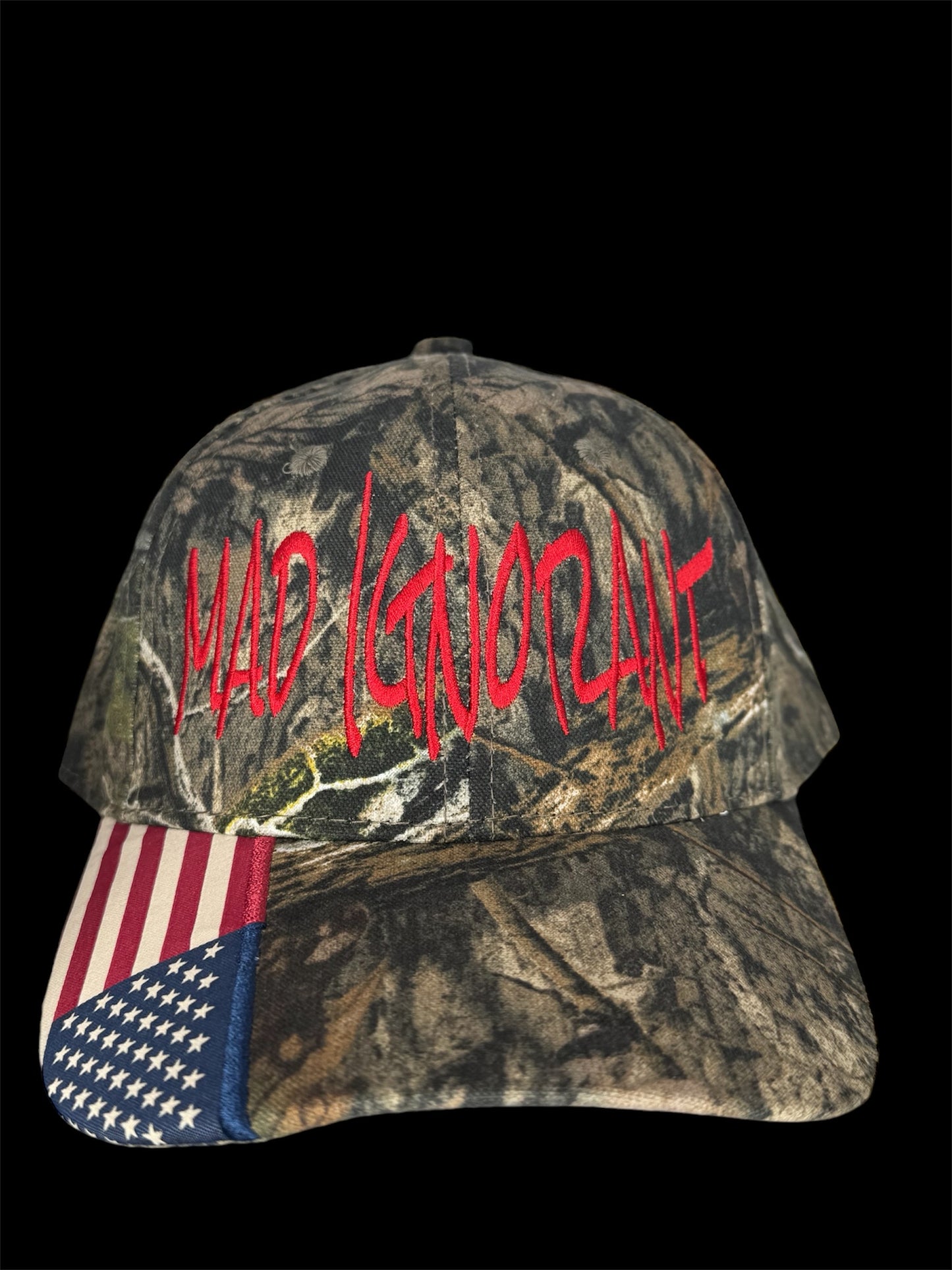 Red Embroidered Camo Hat