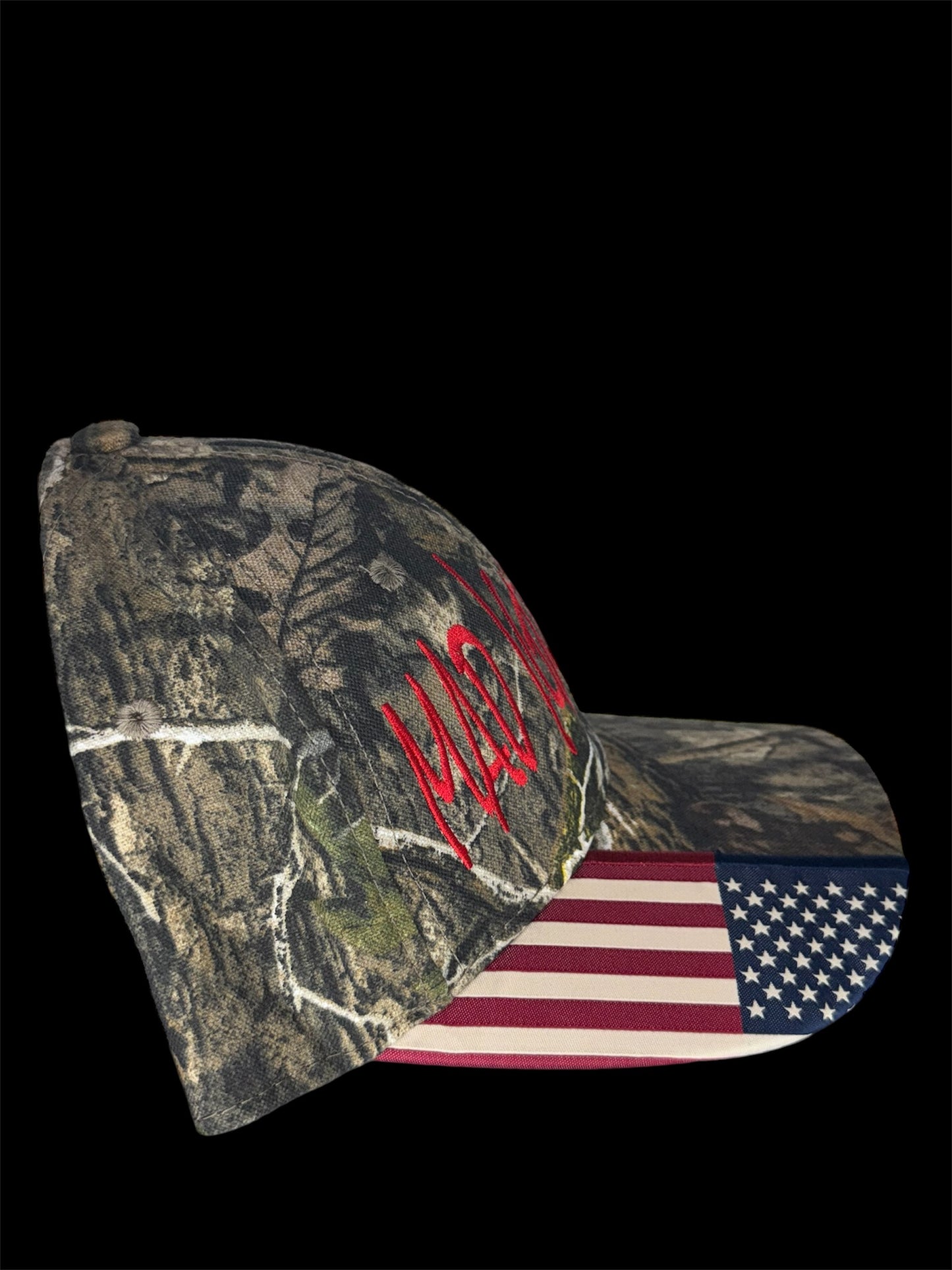 Red Embroidered Camo Hat