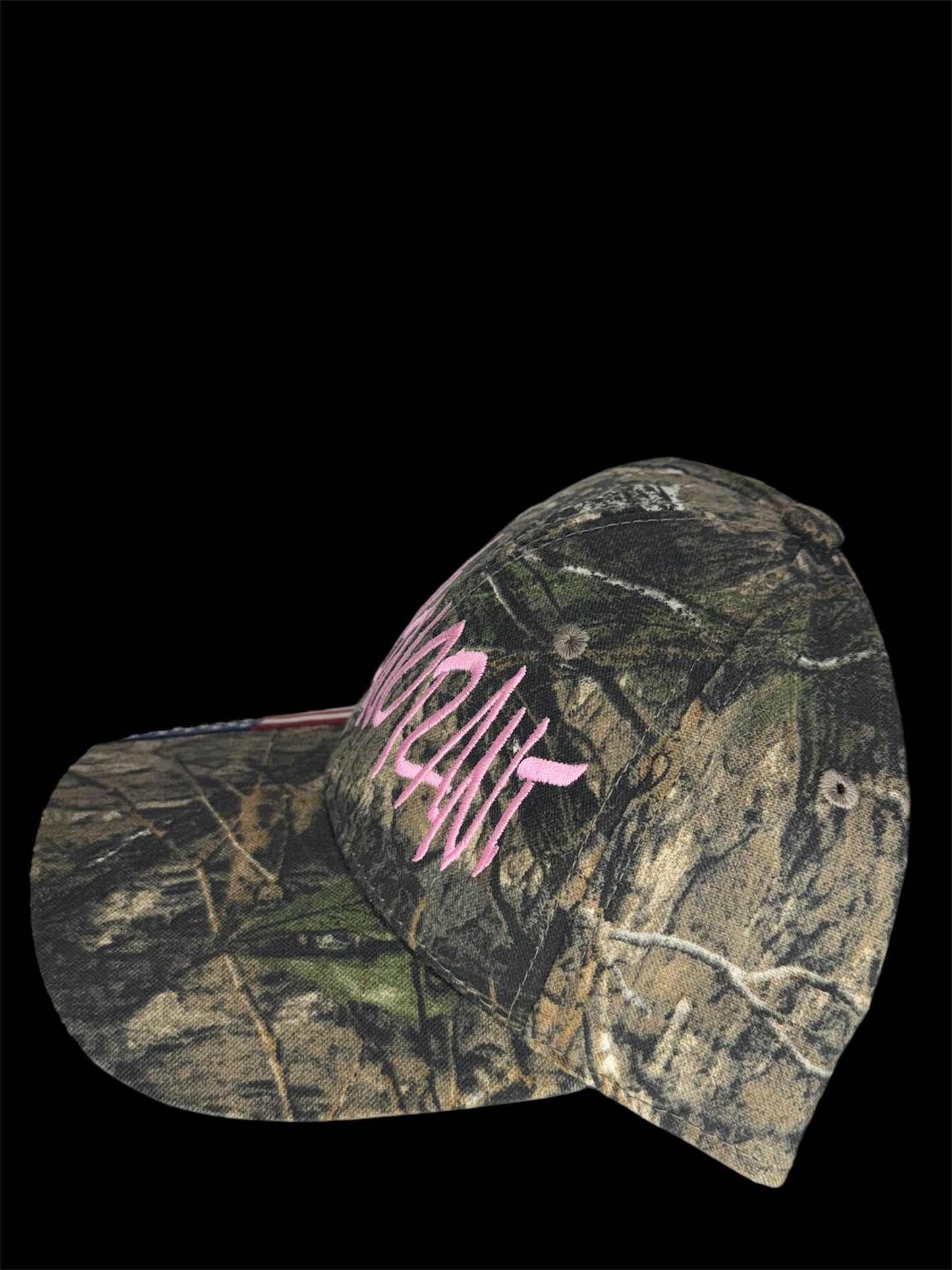 Pink Embroidered Camo Hat